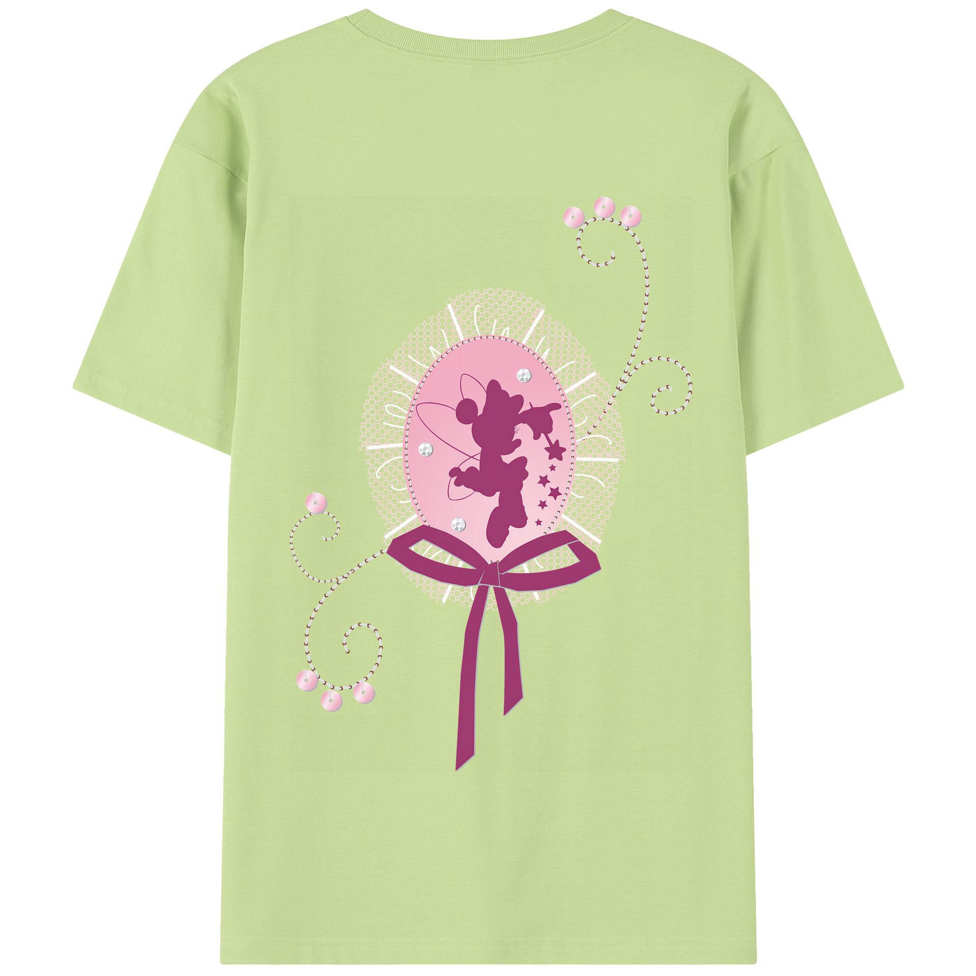 （画像用） ミッキーマウス Mickey Mouse 綿100％半袖Tシャツ（背面プリント）